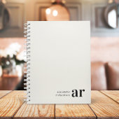 Minimalistisch  monogram Retro Typografie Notitieboek