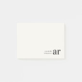 Minimalistisch  monogram Retro Typografie Post-it® Notes (Voorkant)