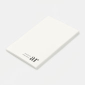 Minimalistisch monogram Retro Typografie Post-it® Notes (Schuin)