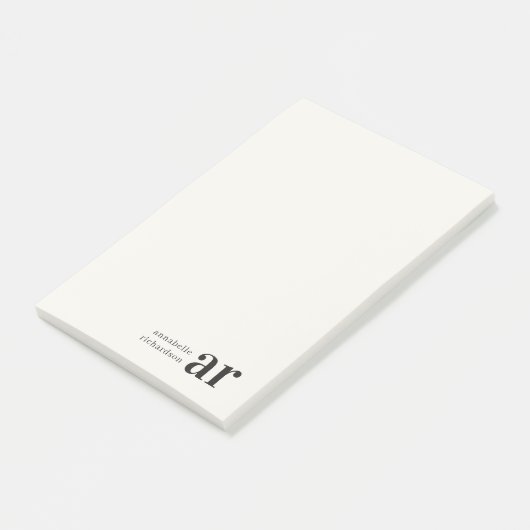 Minimalistisch  monogram Retro Typografie Post-it® Notes (Schuin)