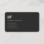 Minimalistisch  monogram Retro Typografie Visitekaartje (Achterkant)