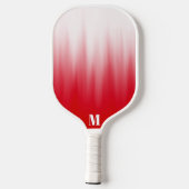Minimalistisch monogram rood en wit Ombre Modern Pickleball Paddle (Achterkant)