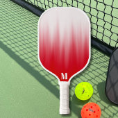 Minimalistisch monogram rood en wit Ombre Modern Pickleball Paddle