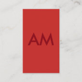 Minimalistisch Monogram Rood Visitekaartje (Voorkant)