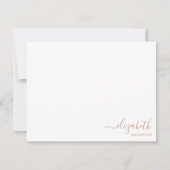 Minimalistisch Monogram Roos Mauve Eenvoudig Notitiekaartje (Voorkant)