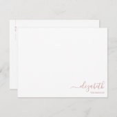 Minimalistisch Monogram Roos Mauve Eenvoudig Notitiekaartje (Voorkant / Achterkant)