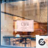 Minimalistisch Monogram Roze Modern Professioneel Raamsticker (Cafe Raam)