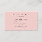 Minimalistisch Monogram Roze Modern Professioneel Visitekaartje (Achterkant)