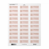 Minimalistisch monogram roze retouradres etiket (Full Sheet)