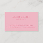 Minimalistisch Monogram Roze Visitekaartje (Achterkant)