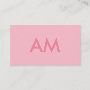 Minimalistisch Monogram Roze Visitekaartje
