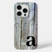 Minimalistisch monogram rustiek Schuur-hout Case-Mate iPhone Case (Achterkant)