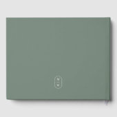 Minimalistisch Monogram Sage Green Wedding Gastenboek (Achterkant)