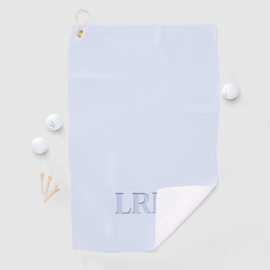 Minimalistisch Monogram Schaduwlettertype Boho Blu Golfhanddoek (Insitu)