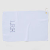 Minimalistisch Monogram Schaduwlettertype Boho Blu Golfhanddoek (Horizontaal)