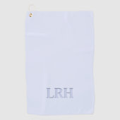 Minimalistisch Monogram Schaduwlettertype Boho Blu Golfhanddoek (Voorkant)