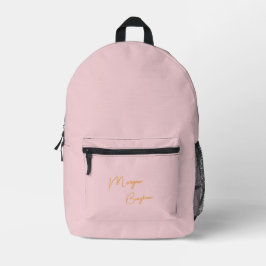 Minimalistisch monogram schrift roze bedrukte rugzak