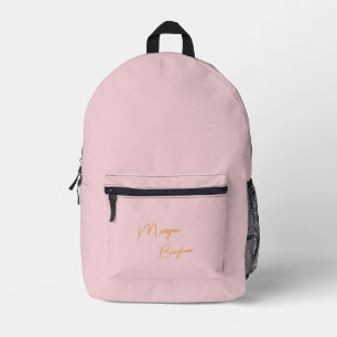 Minimalistisch monogram schrift roze bedrukte rugzak