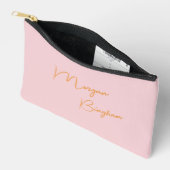 Minimalistisch monogram schrift roze etui (Open)