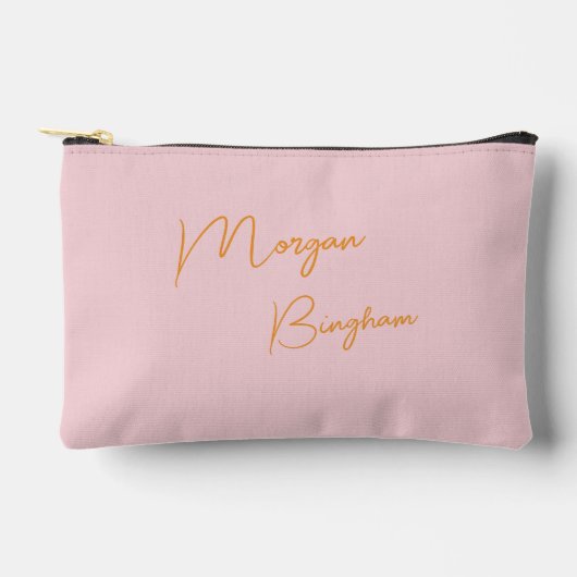 Minimalistisch monogram schrift roze etui (Voorkant)