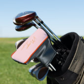 Minimalistisch monogram schrift roze golfheadcover (Insitu)