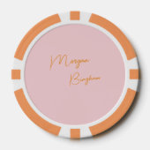Minimalistisch monogram schrift roze poker chips (Voorkant)