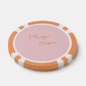 Minimalistisch monogram schrift roze poker chips (Enkel)