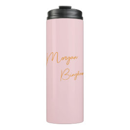 Minimalistisch monogram schrift roze thermosbeker