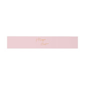 Minimalistisch monogram schrift roze uitnodigingen wikkel (Vlak)