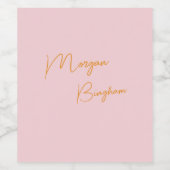 Minimalistisch monogram schrift roze wijn etiket (Enkel label)
