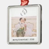 Minimalistisch monogram schrijfmachine Merry en Ge Metalen Ornament (Links)