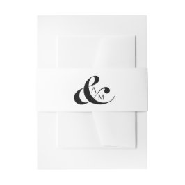 Minimalistisch Monogram Script Ampersand Uitnodigingen Wikkel