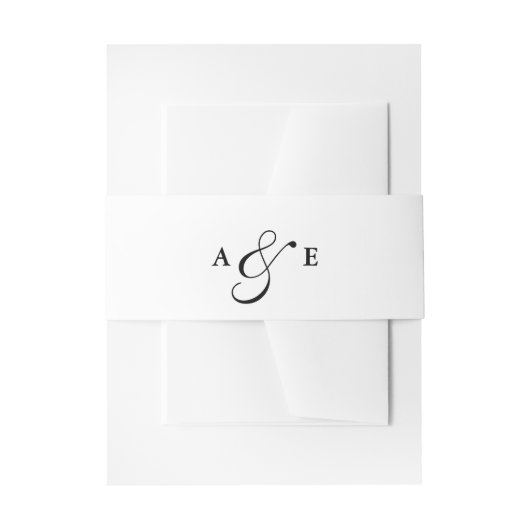 Minimalistisch Monogram Script Ampersand Uitnodigingen Wikkel (Voorkant Voorbeeld)