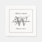 Minimalistisch Monogram Script Elegant Trouwpapier Servet (Voorkant)