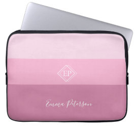 Minimalistisch Monogram Script Naam Pinky Laptop Sleeve