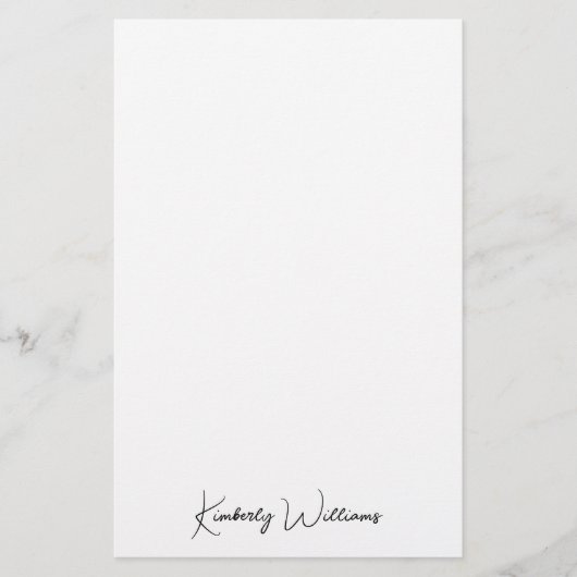 Minimalistisch Monogram Signature Script gepersona Briefpapier (Voorkant)