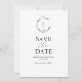 Minimalistisch monogram sparen de datum save the date (Voorkant)