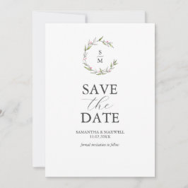 Minimalistisch monogram sparen de datum save the date