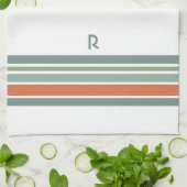 Minimalistisch monogram strepen theedoek (Gevouwen)