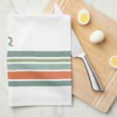 Minimalistisch monogram strepen theedoek (Quarter Fold)