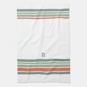 Minimalistisch monogram strepen theedoek (Verticaal)