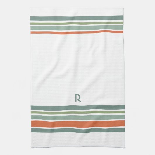 Minimalistisch monogram strepen theedoek (Verticaal)