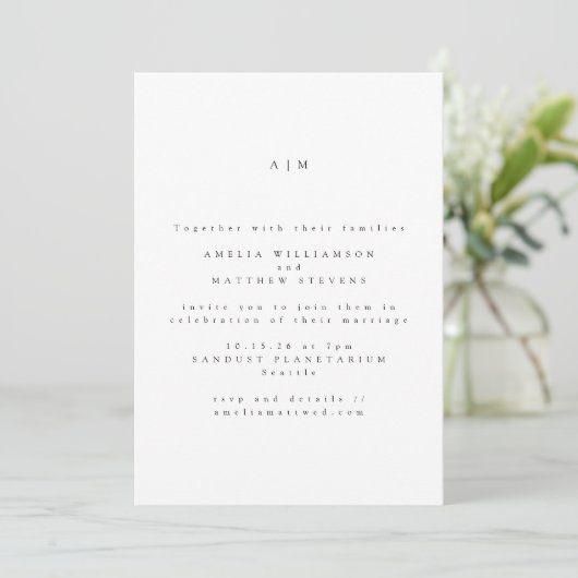 Minimalistisch monogram Traditionele Typografie We Kaart (Staand voorkant)