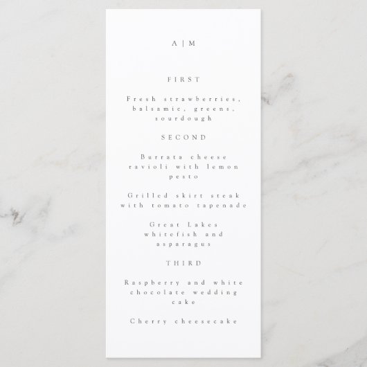 Minimalistisch monogram Traditionele Typografie We Menu (Voorkant)