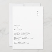 Minimalistisch monogram Trendy Chic Typography Wed Kaart (Voorkant)