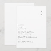 Minimalistisch monogram Trendy Chic Typography Wed Kaart (Voorkant / Achterkant)