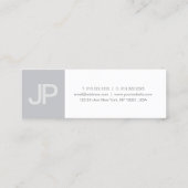 Minimalistisch monogram Trendy Modern Gray White P Mini Visitekaartje (Achterkant)