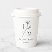 Minimalistisch Monogram Trouw Bruidsfeest Papieren Bekers (Achterkant)