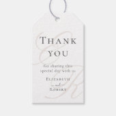Minimalistisch Monogram Trouwgunst Gift Tag Cadeaulabel (Voorkant)