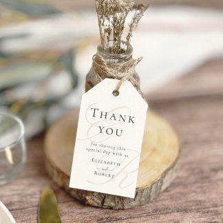 Minimalistisch Monogram Trouwgunst Gift Tag Cadeaulabel